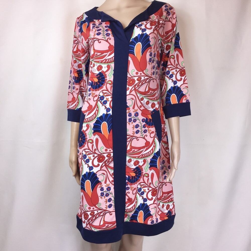 Tracy Negoshian Floral Dress w/ 3/4 Sleeves, Size L‎